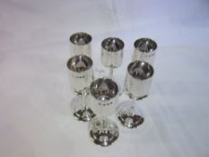 Set of 6 silver port goblets Birm 1909 weight approx 9.5oz