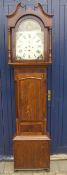 Oak & Mah. longcase clock bearing 'Carlisle' signed painted dial