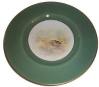 Royal Worcester plate signed 'Mayburn' of a curlew