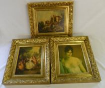 3 gilt framed pictures