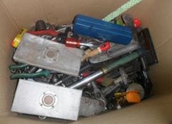 Lg box of hand tools - screwdrivers, chisels, sockets etc