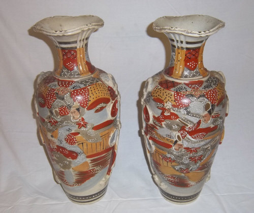 Pr lg. Japanese vases