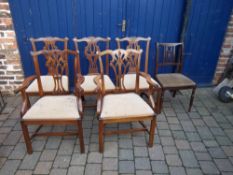 6 Chippendale style dining chairs inc 2 Carvers & Regency style chair