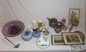 Sel of mixed ceramics inc Doulton, figures, crockery, punch ladle etc