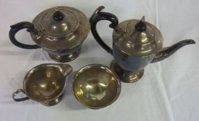 4pc silver plated tea set stamped "Sheffield, England - P.S.L.I"
