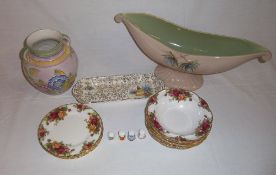 Royal Albert 'Old Country Roses' small plates & bowls, Beswick boat shaped bowl, Crown Devon two