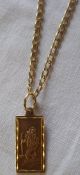 9ct gold St Christopher pendant on 18" 9ct gold chain - wt approx 0.09