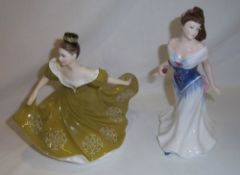 2 Royal Doulton figurines "For You" HN3754 & "Lynne" HN2329