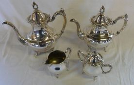 S.P tea pot, coffee pot, sugar pot & milk jug