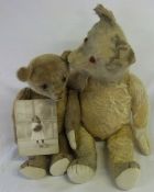 2 early 1900's English teddy bears, one approx 20" and one approx 15" with provenance (a