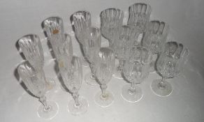 14 cut glass drinking glasses