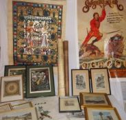 Egyptian souvenir posters, Swashbuckler poster, embroidered pictures & sel framed pictures & picture