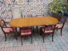 Regency style dining table & 6 chairs inc 2 carvers