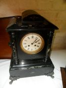 Vict slate mantle clock