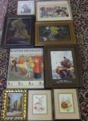 3 Grimsby prints,9 pictures ie "A letter from mother ", "Boo Hoo, he's got my kite", etc