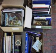 3 boxes containing auction catalogues, antique books, etc