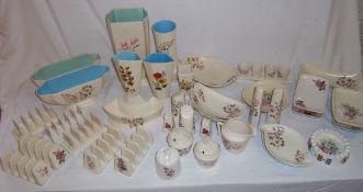 Approx 37 pieces of Withernsea Eastgate pottery inc toast racks, vases, dishes, egg cups etc