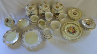 Crockery including tea, coffee & sugar canisters etc