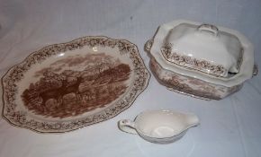 Wade 'Prosperity' gravy boat, tureen with lid & meat dish