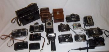 Old cameras & accessories inc Brownie Flash 3, Flash-O-Set, Canon, Minolta etc