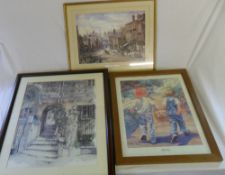 'A Busy Street' by Louise Rayner, 'Buddies' by Corinne Hartley & 3 other prints