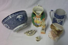 Sel of crested china, Toby Jug & Sampson import lady vase