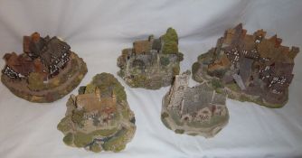 Lilliput Lane cottages inc "Stockle Beck Mill", "St Lawrence Church", etc