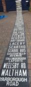 1940s/50s Grimsby / Cleethorpes canvas bus route roll approx. 40ft in length