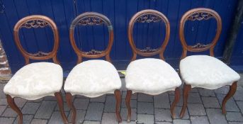 4 balloon back dining chairs with cabriole legs