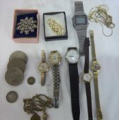 Sel. of watches, costume jewellery, and commemorative coins