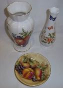 2 Aynseley vases and a plate