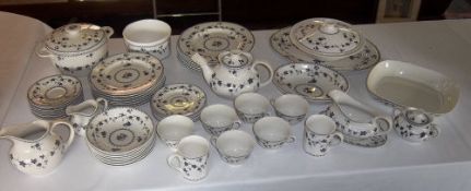 Royal Doulton "Yorktown" part dinner service (approx. 60 pc) with some 'Hertford' oven to tableware