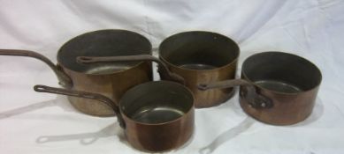 4 Copper saucepans