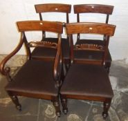 4 early Vic mah dining chairs inc a carver