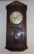 1930s dark oak wall clock