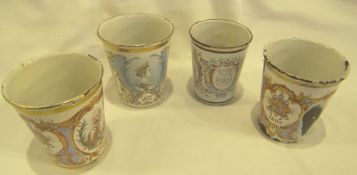 4 Late 19th c. early 20th c. enamelled commemorative beakers