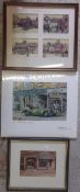 2 Framed prints & an unframed print of Grimsby street scenes by John Landrey
