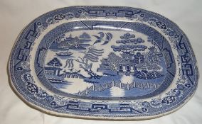 Lge willow pattern meat dish