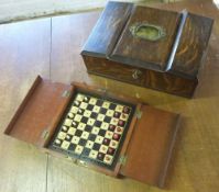 Sm mah travel chess set & oak cigar box