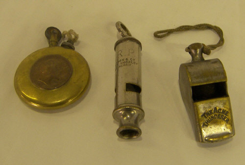 ARP whistle, ACME Thunderer whistle & lighter