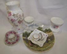 Sel. of Coalport, Aynseley, 4 Wedgwood farmyard scene plates and a Wedgwood sm vase, etc