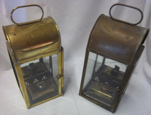 Pr. brass lanterns