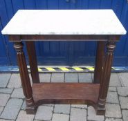 Marble top & mah. 19th c pier table