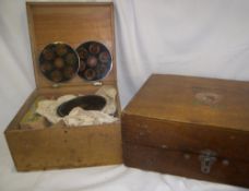 Boxed magic lantern slides and an Ellams duplicator