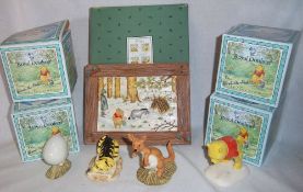 Royal Doulton Winnie the Pooh figures "Pooh & Paw Marks", "Tigger Signs the Rissolution","Kanga &