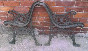 2 Cast iron bench ends