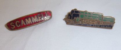 Lord Nelson pin badge & Scammell pin badge