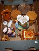 Sel of ceramics etc Inc. Southampton Crested Lifeboat, Melba ware Tale Teller toby jug, fish jug &