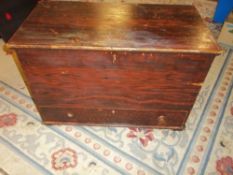 Wood grained multi chest with name "William Thompson" painted on the back