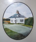 Framed watercolour "The Toll House Louth" by David Cuppleditch, size approx 24 x 38 cm